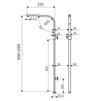 Душевая стойка GLLON C 006-1 CP+ SUB 12 CP