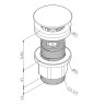 F070M100 Донный клапан мультифункциональный нажимной, шт. - F070M100 Донный клапан мультифункциональный нажимной, шт.