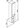M90CHR0306GM GEM, шкаф-колонна, подвесной, правый, 30 см, двери, push-to-open, графит матовый - M90CHR0306GM GEM, шкаф-колонна, подвесной, правый, 30 см, двери, push-to-open, графит матовый