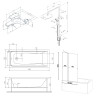 W90ASET-150D3W5 Ванна Gem 150x70 с каркасом и шторкой на б/в W90BS-D3W5-140CT+ДС Gem F0790000+F90A10 - W90ASET-150D3W5 Ванна Gem 150x70 с каркасом и шторкой на б/в W90BS-D3W5-140CT+ДС Gem F0790000+F90A10