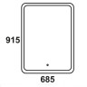 Зеркало Glamour LED 685х915 с сенсором и подогревом 2 кнопки ЗЛП150 - Зеркало Glamour LED 685х915 с сенсором и подогревом 2 кнопки ЗЛП150