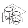 A74343400 Sense L, Двойной стеклянный стакан с настенным держателем, хром - A74343400 Sense L, Двойной стеклянный стакан с настенным держателем, хром