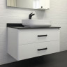 Тумба-умывальник Comforty Амстердам 95 белая с черной матовой столешницей с раковиной Comforty T-Y9378 - Тумба-умывальник Comforty Амстердам 95 белая с черной матовой столешницей с раковиной Comforty T-Y9378
